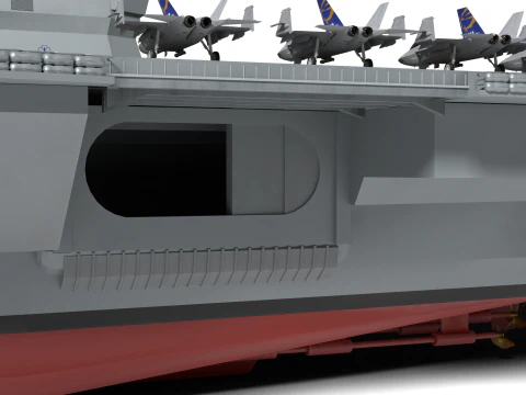 Korea Aircraft carrier with KF-21 3D Model