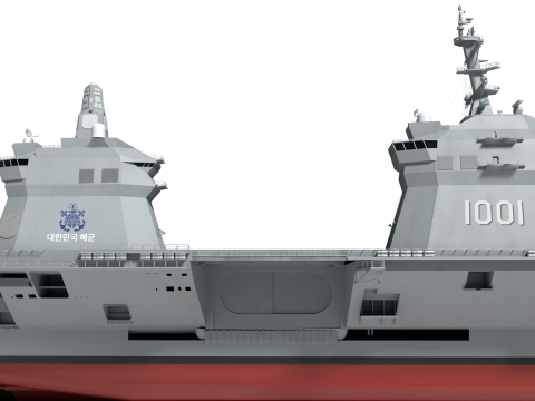Korea Aircraft carrier with KF-21 Model 3D