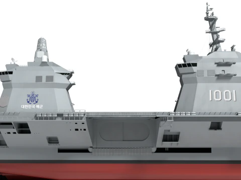 Korea Aircraft carrier with KF-21 3D Model