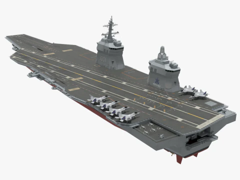 Korea Aircraft carrier with KF-21 3D Model