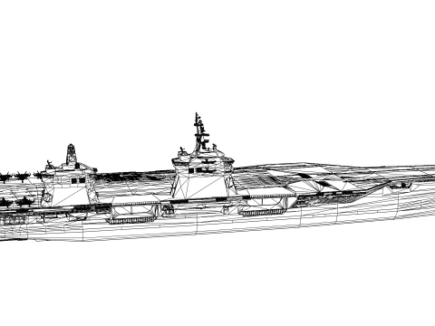 Korea Aircraft carrier with KF-21 3D Model