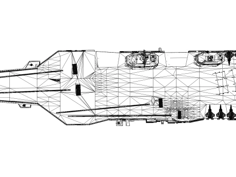 Korea Aircraft carrier with KF-21 3D Model