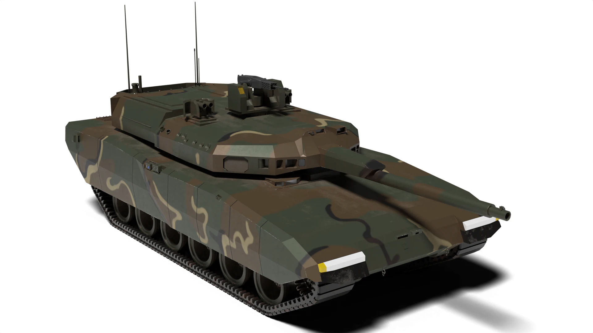 Korea AI tank K-3 3D Model .c4d .max .obj .3ds .fbx .stl .blend 