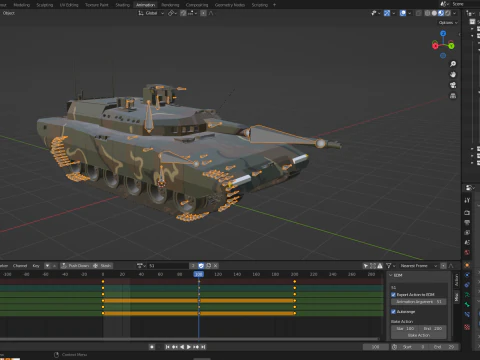 Korea AI tank K-3 3D Model
