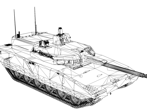 Korea AI tank K-3 Modelo 3D