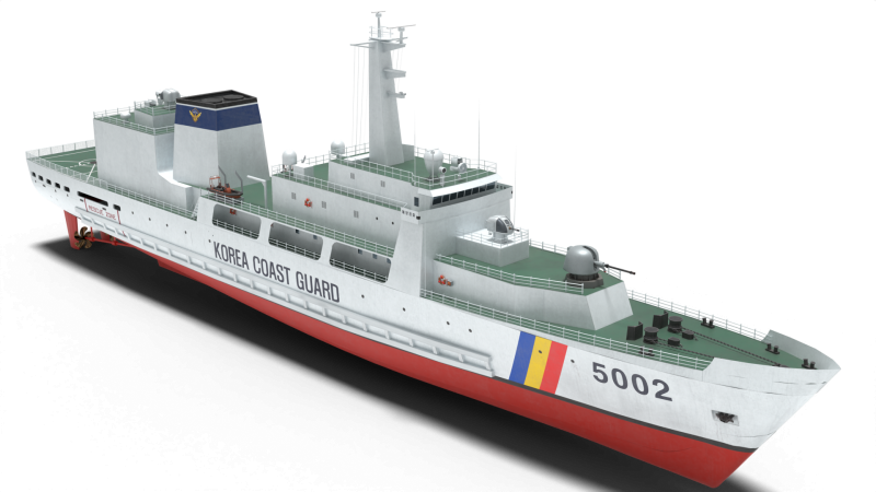 Coast guard ship Lee Cheong ho 3D Model .c4d .max .obj .3ds .fbx .stl .blend