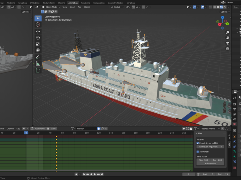 Coast Guard Ship Sambong 3D Model