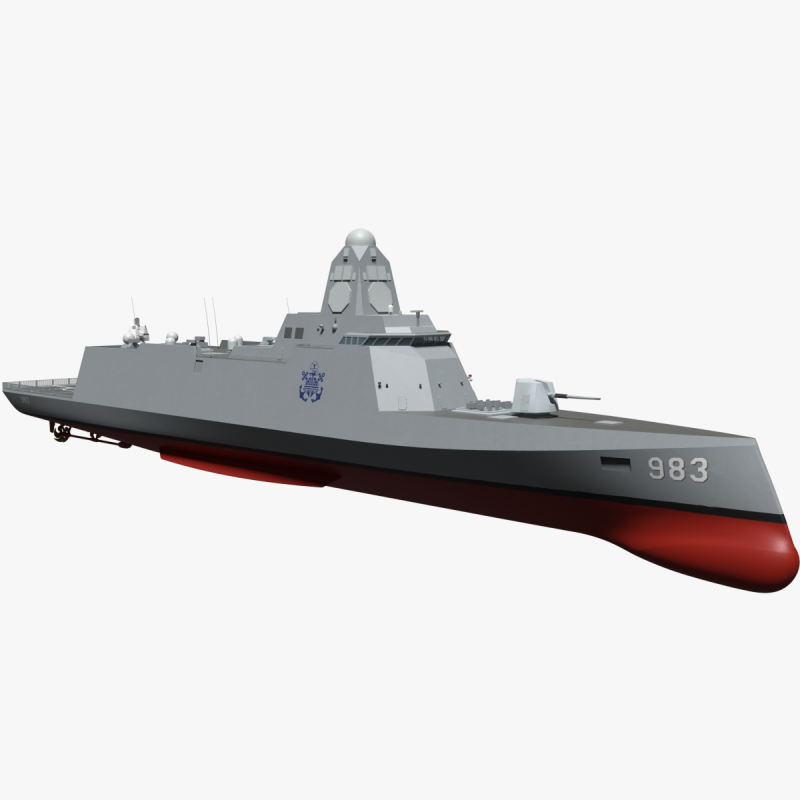 Korea Destroyer KDDX Modelo 3D .c4d .max .obj .3ds .fbx .stl .blend 