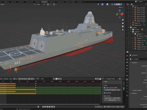 Korea Destroyer KDDX Modelo 3D