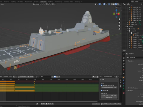 Korea Destroyer KDDX 3D Model