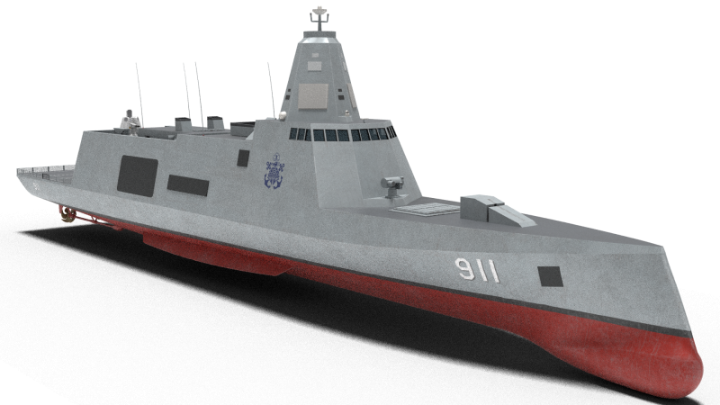 Korea Destroyer KDDX-S 3D Model .c4d .max .obj .3ds .fbx .stl .blend 