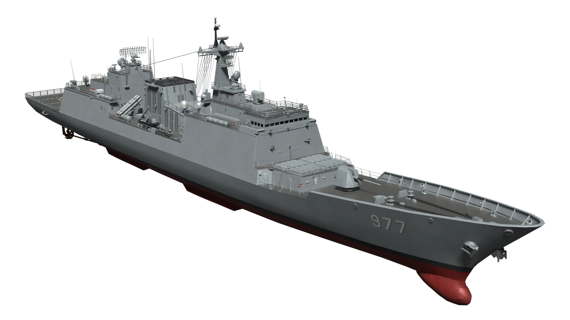 Korea Destroyer Daejoyeong 3D Model .c4d .max .obj .3ds .fbx .stl .blend 