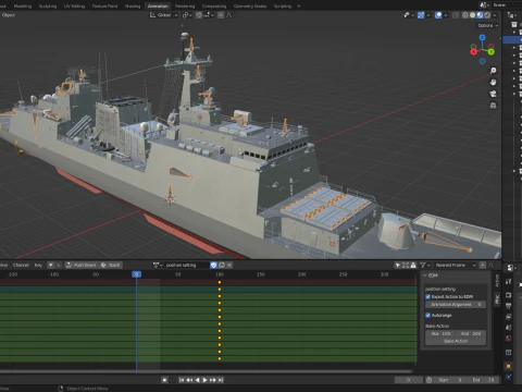 Korea Destroyer Daejoyeong 3D Model