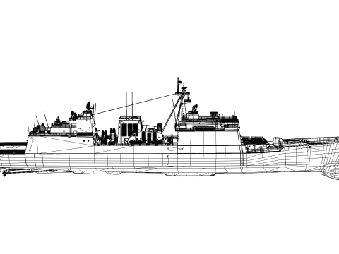 Korea Destroyer Daejoyeong 3D Model