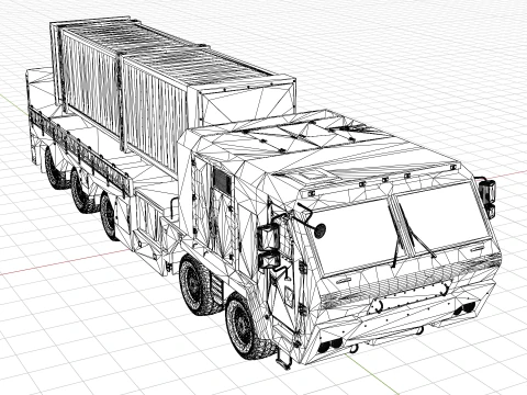 Korea Missile Launcher Hyunmu 3D Model