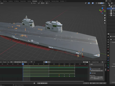 Korea Heavy aircraft carrier CVX 3D Model