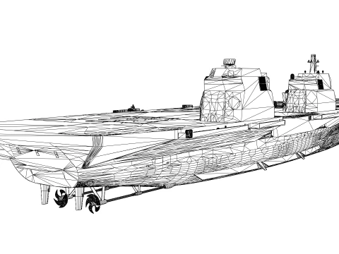 Korea Heavy aircraft carrier CVX 3D Model