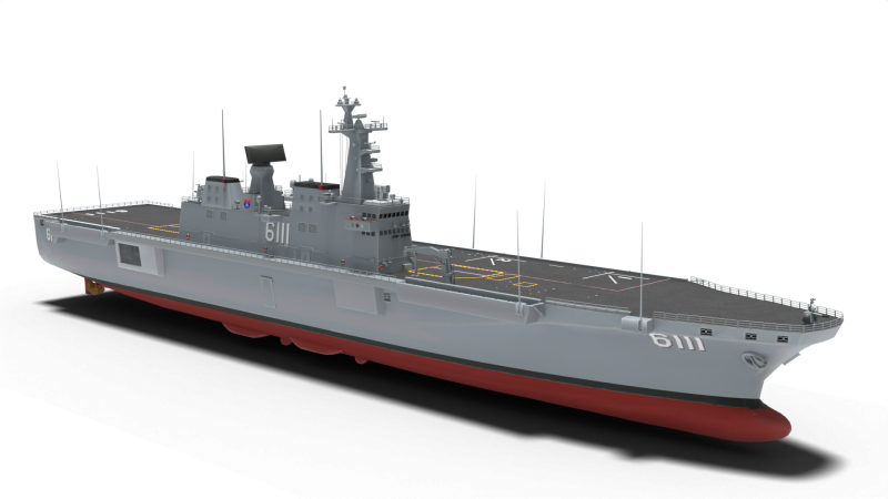 Amphibious assault ship Dokdo 3D Model .c4d .max .obj .3ds .fbx .stl .blend 