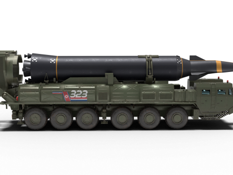 North Koreas hypersonic missile Hwasung-8 and its launcher 3D 模型