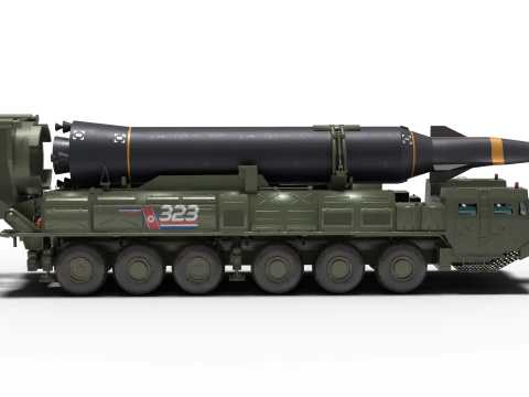 Rudal hipersonik Korea Utara Hwasong-8 dan peluncurnya Model 3D
