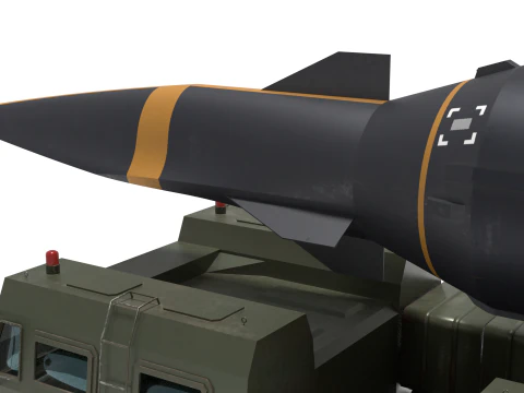 Rudal hipersonik Korea Utara Hwasong-8 dan peluncurnya Model 3D