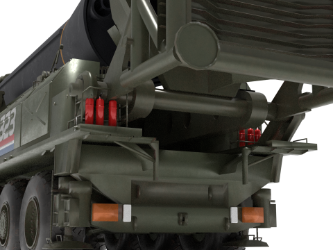 North Koreas hypersonic missile Hwasung-8 and its launcher 3D 模型