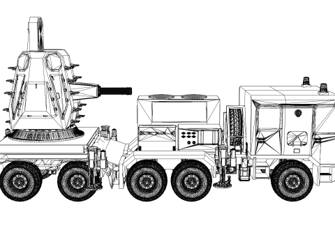 Anti-aircraft system C-RAM 3D Model