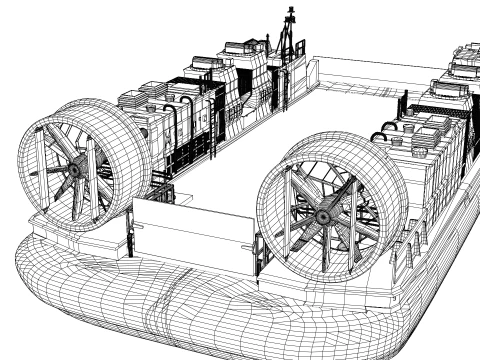 A&eacute;roglisseur cor&eacute;en de classe Solgae Modèle 3D