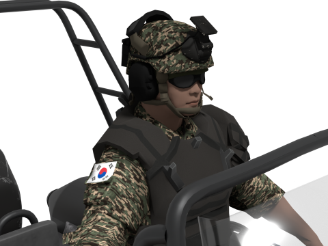 Zodiac military boat and Soldier Modelo 3D