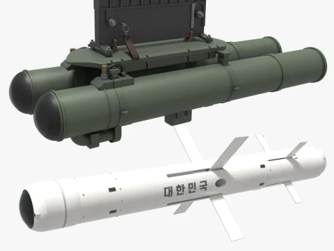 Peluncur dan rudal rudal Cheon-geom Korea Model 3D