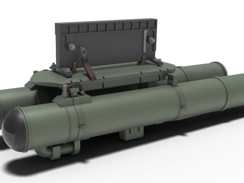 Korea Cheon-geom missile launcher and missile 3D Model