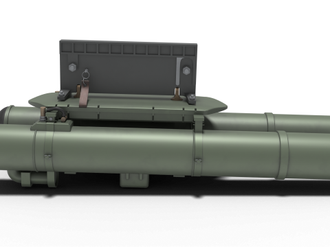 Korea Cheon-geom missile launcher and missile 3D Model
