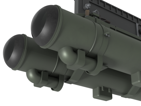 Korea Cheon-geom missile launcher and missile 3D Model