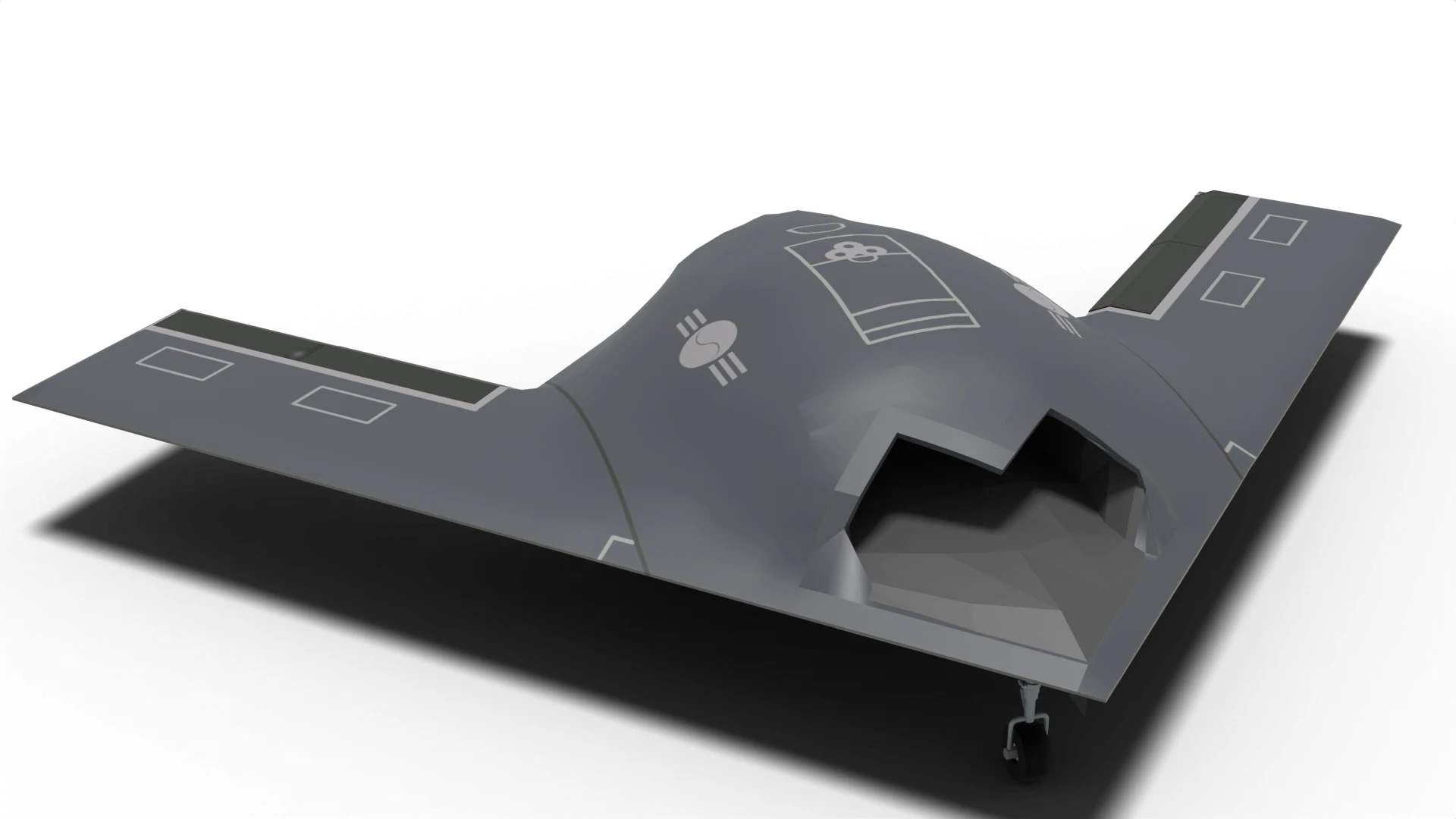Unmanned fighter KUS-X 3D Model .c4d .max .obj .3ds .fbx .stl .blend
