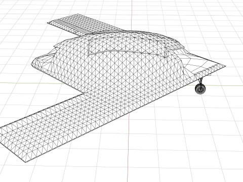 Unmanned fighter KUS-X 3D Model
