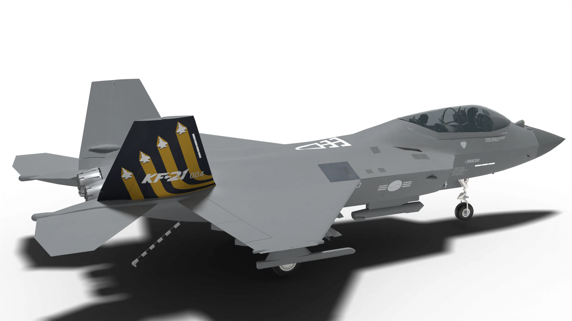 Korea KF-21 unit4 double seat 3D Model .c4d .max .obj .3ds .fbx .stl .blend 