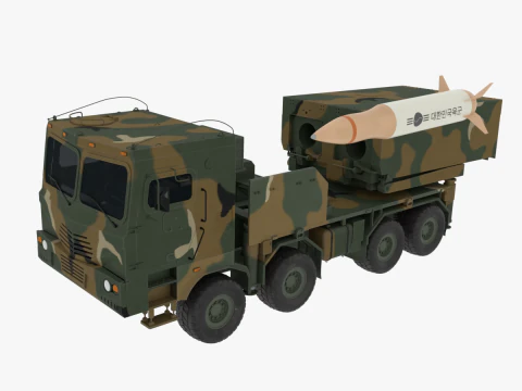 कोरिया मिसाइल लांचर चेओन-म्यू 600 मिमी संस्करण 3D मॉडल