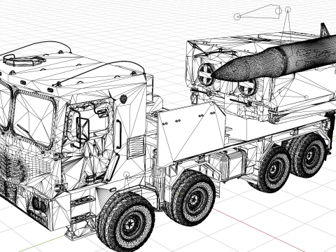 Korea Missile launcher Cheon-mu 600mm ver 3D Model