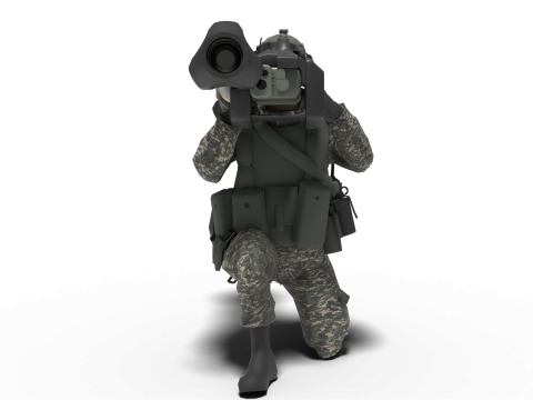 Portable missile Hyungoong and soldier 3Dモデル