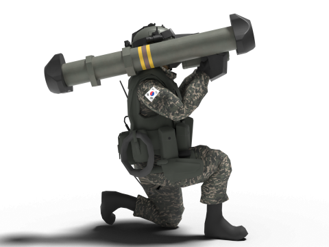 Portable missile Hyungoong and soldier 3Dモデル