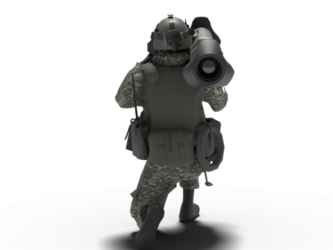 Portable missile Hyungoong and soldier 3Dモデル