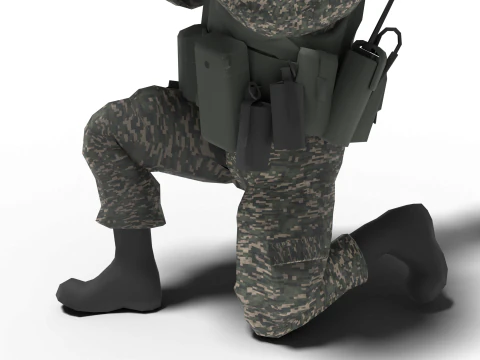 Portable missile Hyungoong and soldier 3D Model