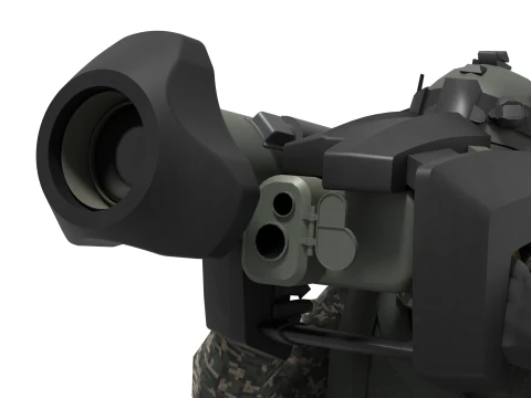 Portable missile Hyungoong and soldier 3D Model
