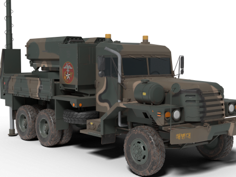 KOREA 70mm guided rocket Bigung launcher 3D Model