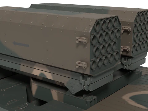 KOREA 70mm guided rocket Bigung launcher 3D Model