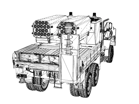 KOREA 70mm guided rocket Bigung launcher 3D Model