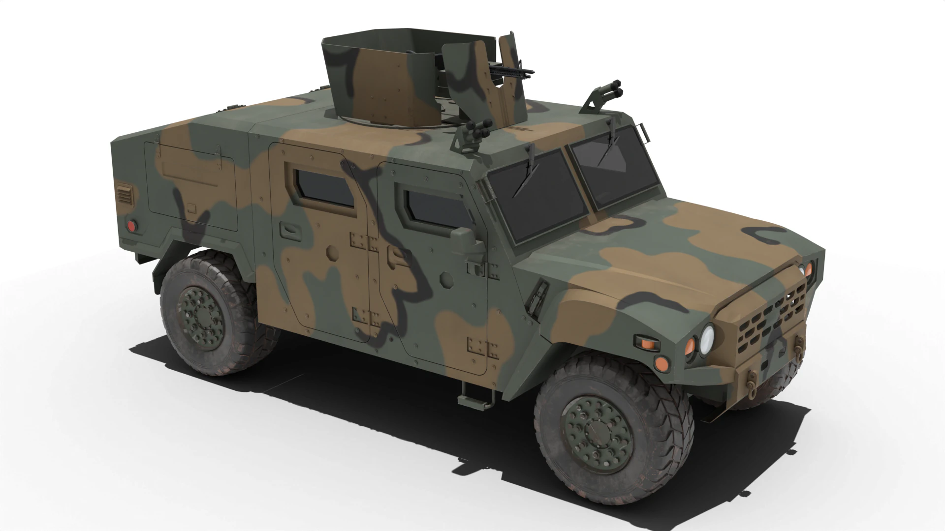 Korean military vehicle K-151 3D Model .c4d .max .obj .3ds .fbx .stl .blend 