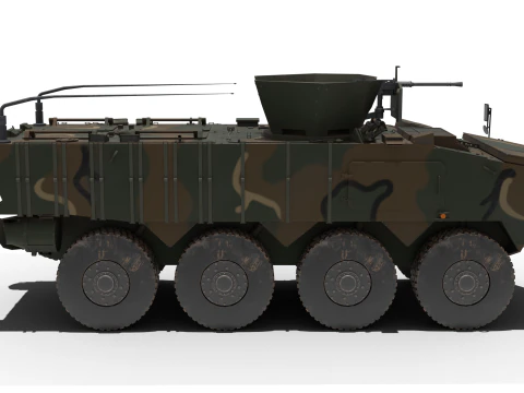 Korean armored vehicle K-808 with K-6 3D Model