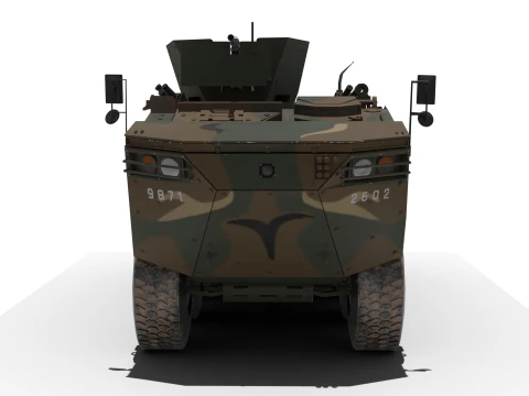 Korean armored vehicle K-808 with K-6 3D Model