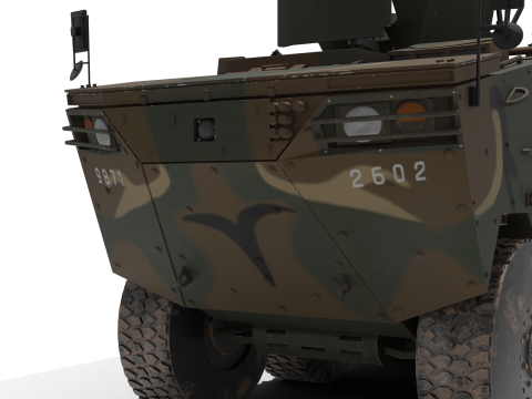 Korean armored vehicle K-808 with K-6 Modelo 3D